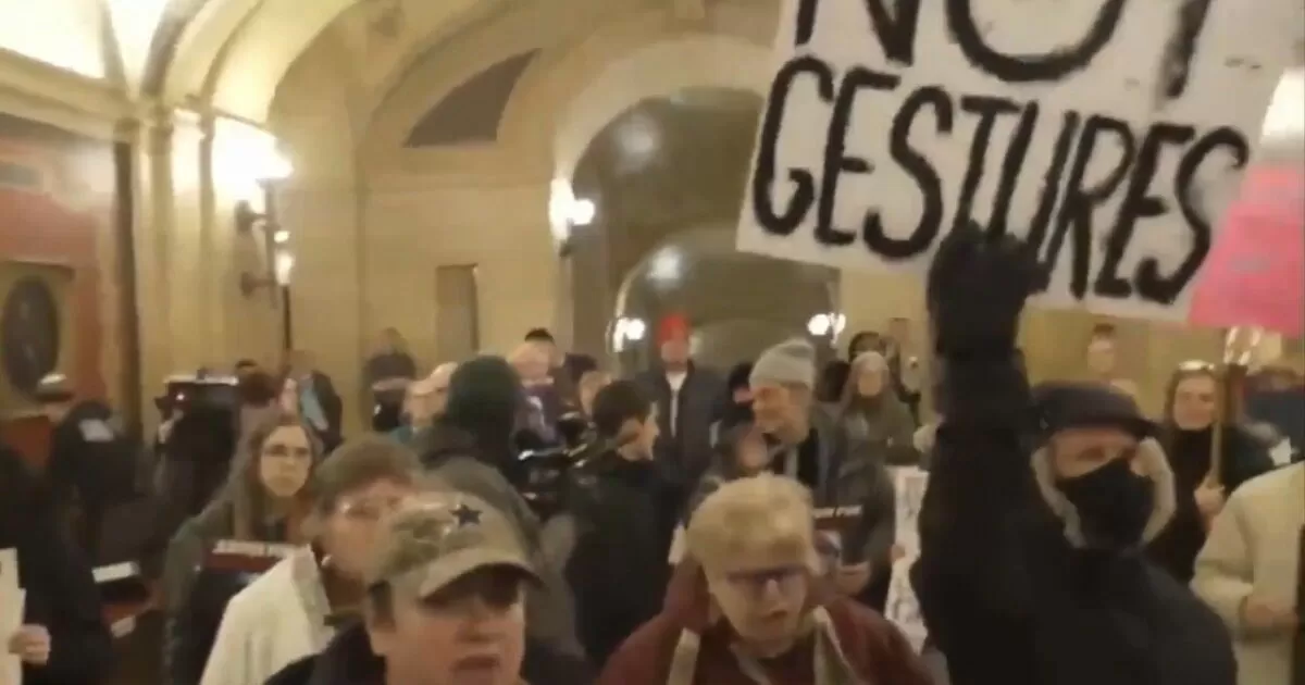 WATCH: Anti-ICE Protesters Storm Tim Walz’s Office at the Minnesota Capitol
