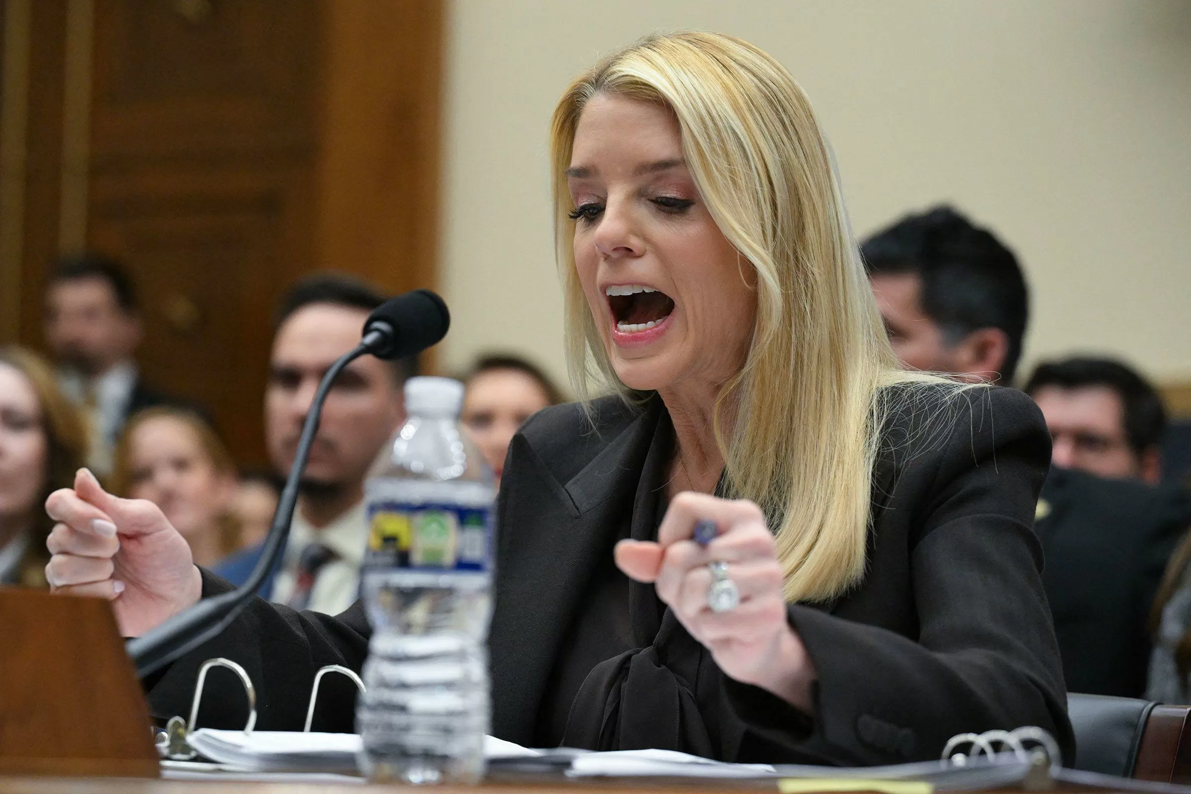 Letters: AG Bondi’s histrionics won’t stop questions on Epstein files