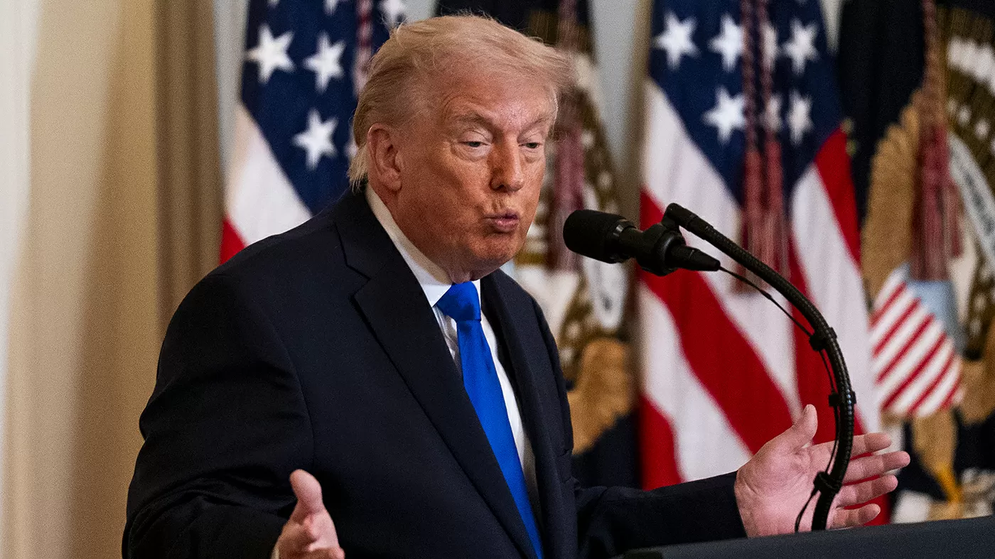 Watch live: Trump briefs press ahead of deadline on Iran